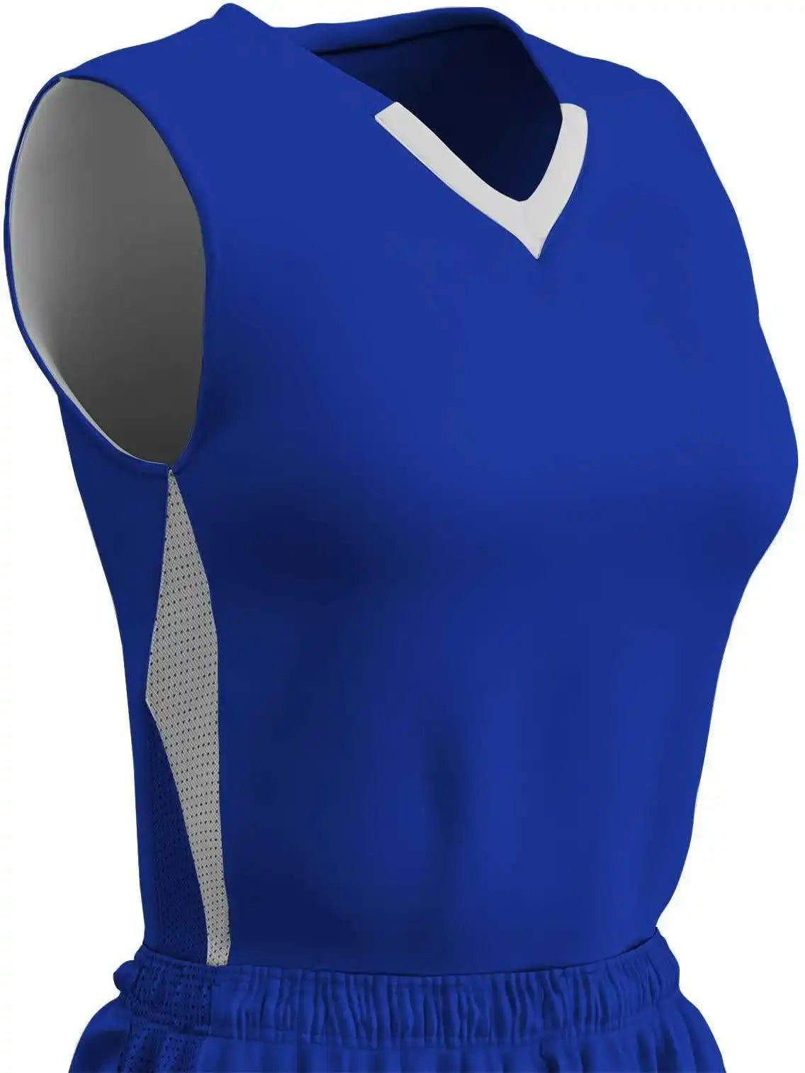 Champro Bbj15 Post Up Reversible Basketball Jersey - Royal White