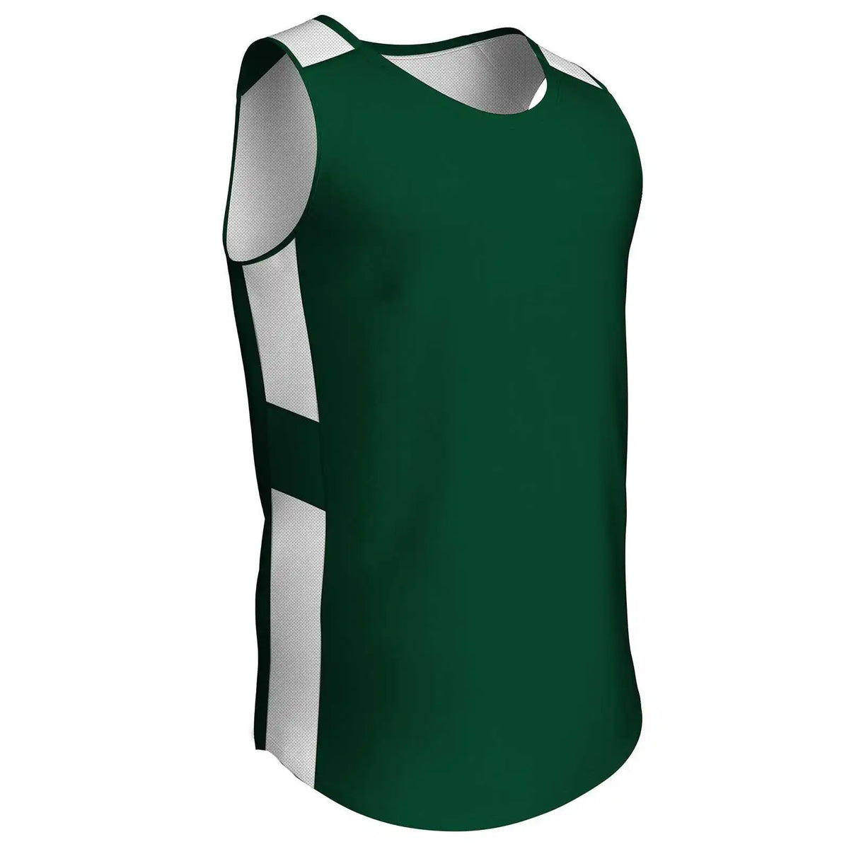 Champro Bbj16 Croshort Sleeveover Reversible Basketball Jersey - Forest Green White