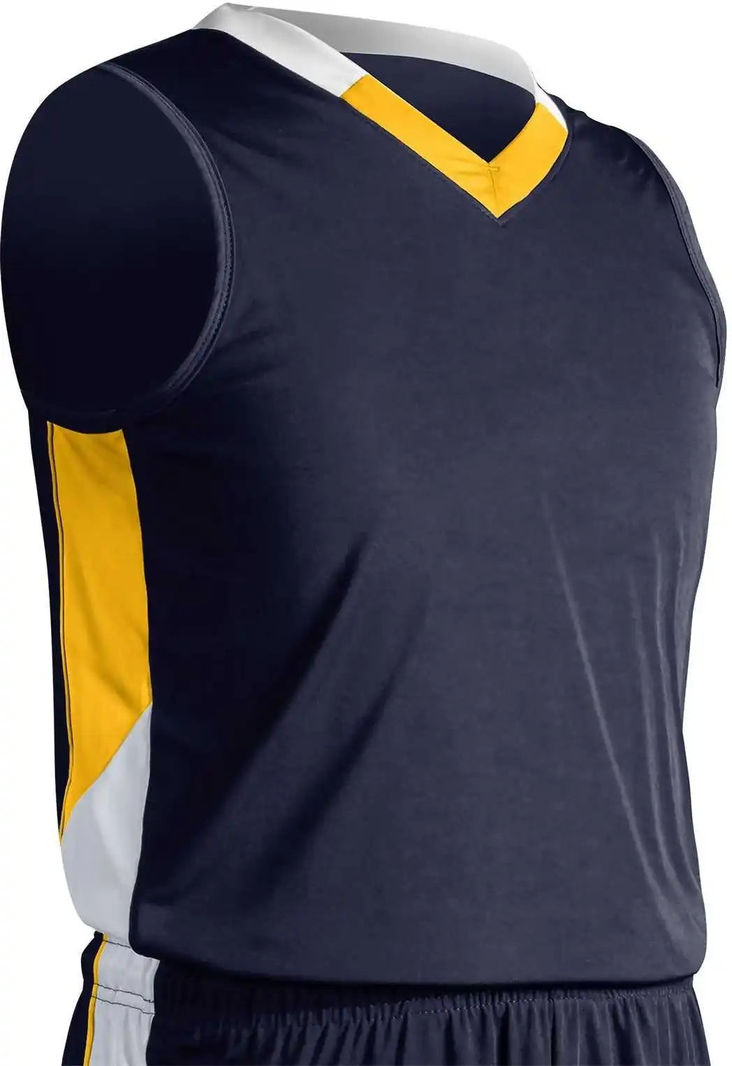 Champro Bbj21 Rebel Basketball Jersey Navy Gold White