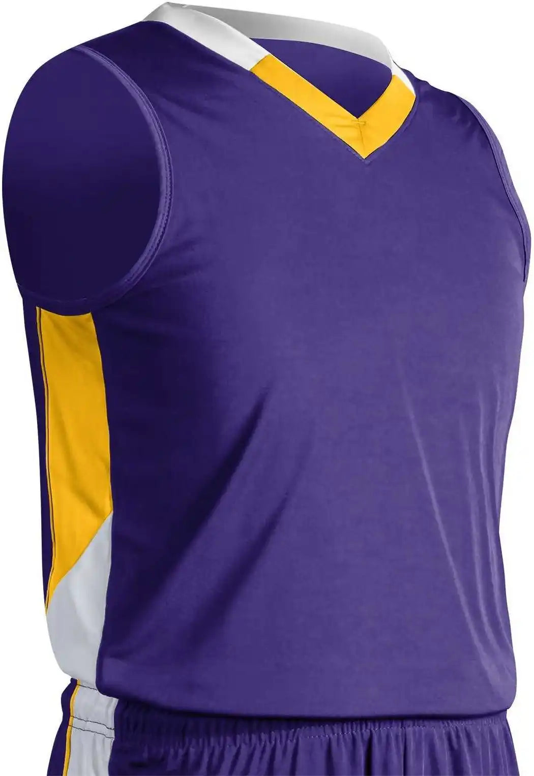 Champro Bbj21 Rebel Basketball Jersey - Purple Gold White