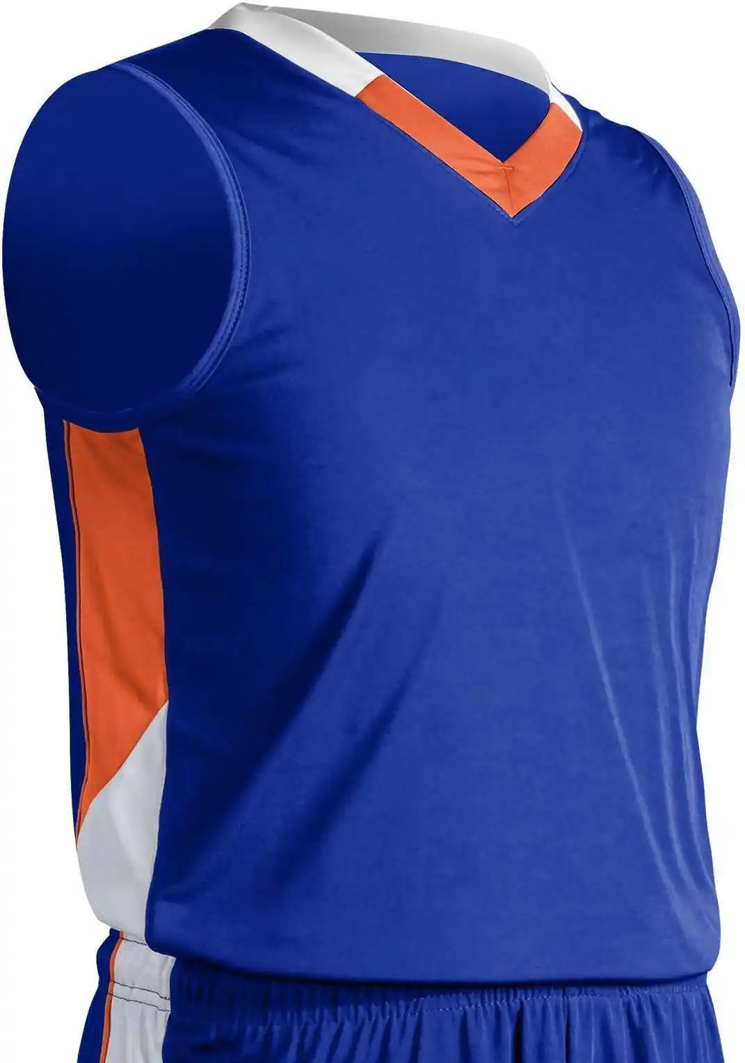 Champro Bbj21 Rebel Basketball Jersey Royal Orange White