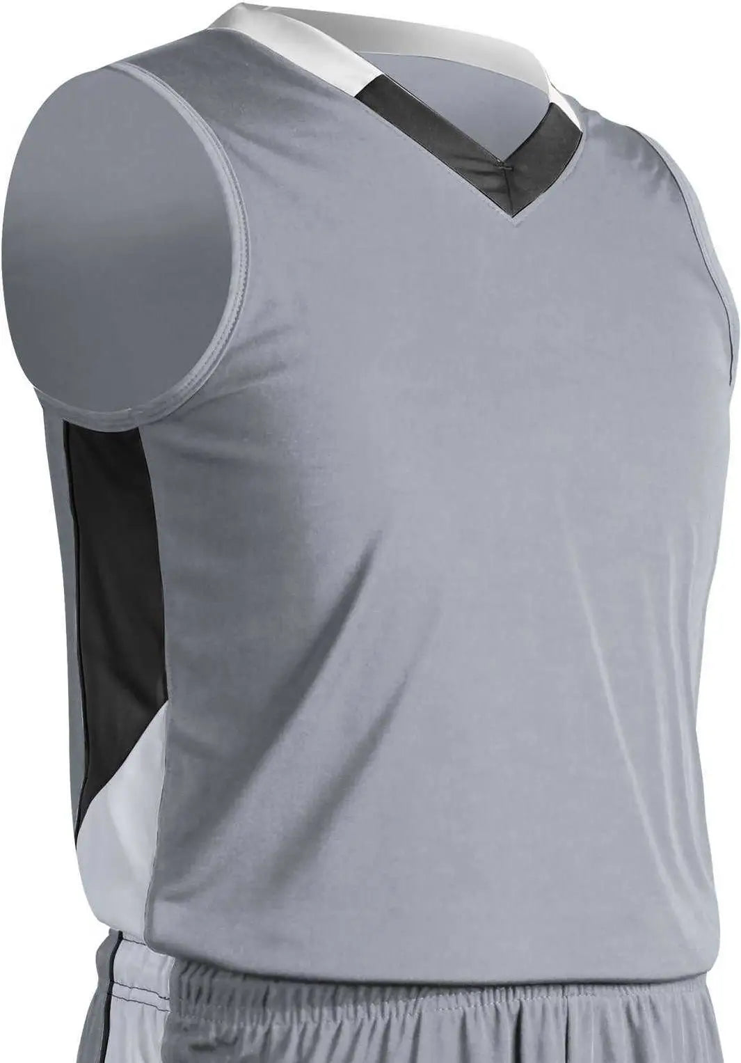 Champro Bbj21 Rebel Basketball Jersey - Silver Black White