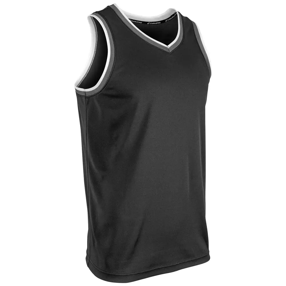Champro Bbj26 Forward Basketball Jersey - Black Silver White