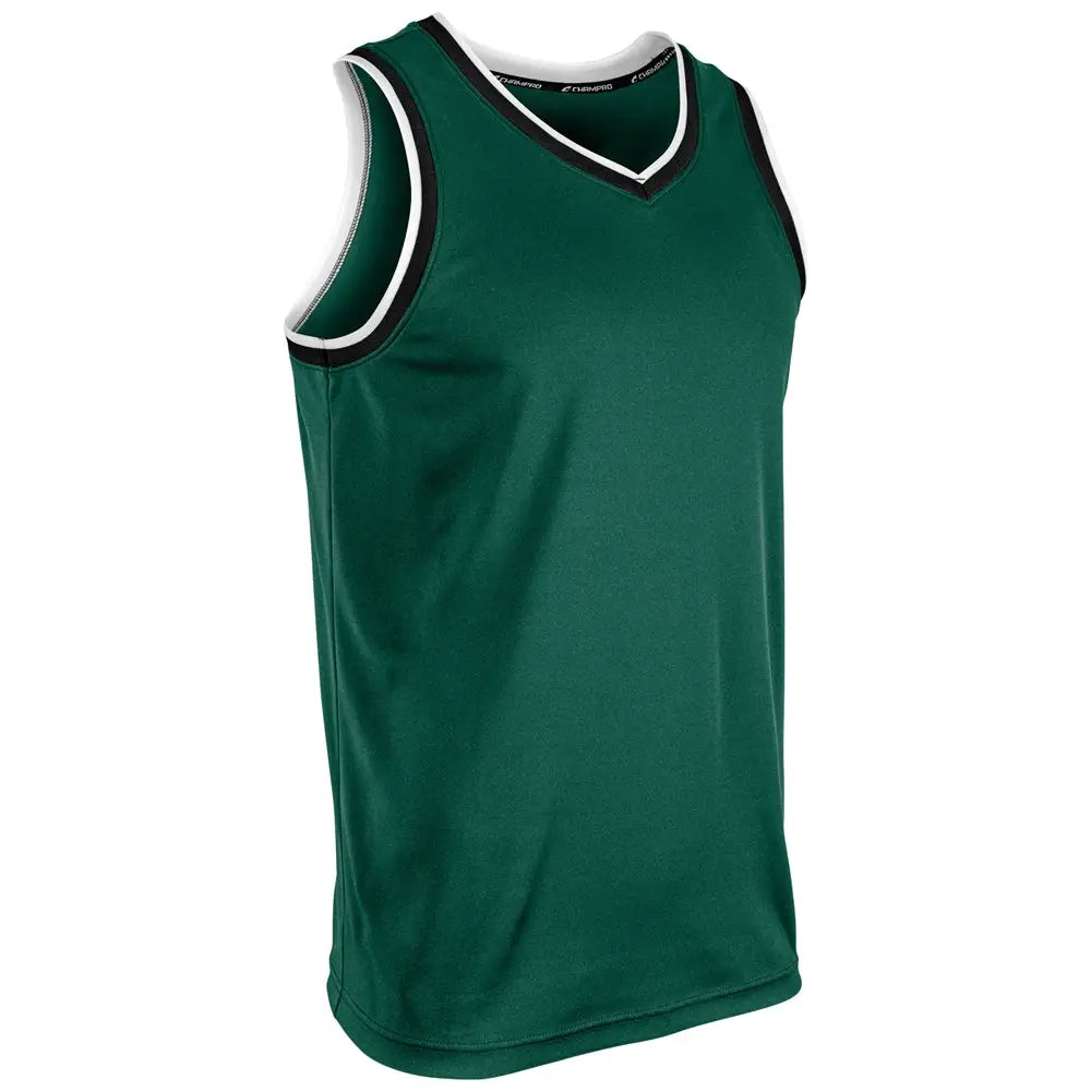Champro Bbj26 Forward Basketball Jersey - Forest Green Black White - Adult s