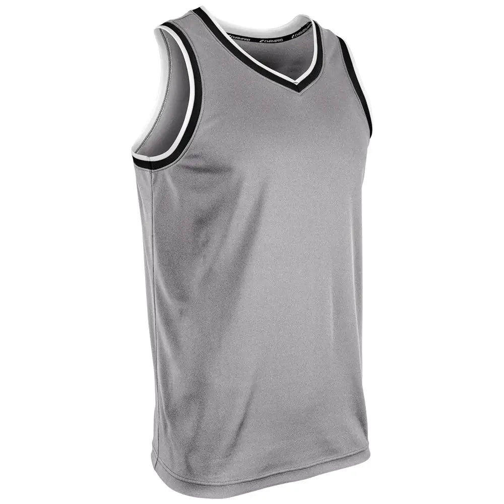 Champro Bbj26 Forward Basketball Jersey - Silver Black White