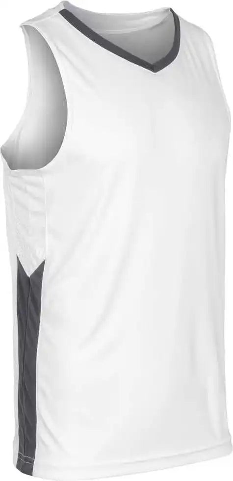 Champro Bbj32 Icon Men’s and Youth Basketball Jersey - White Charcoal