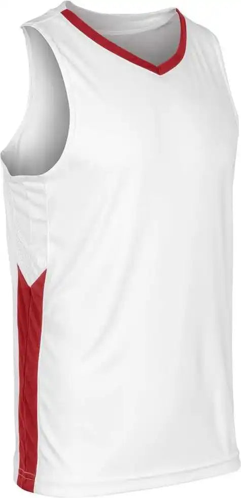 Champro Bbj32 Icon Men’s and Youth Basketball Jersey White Scarlet