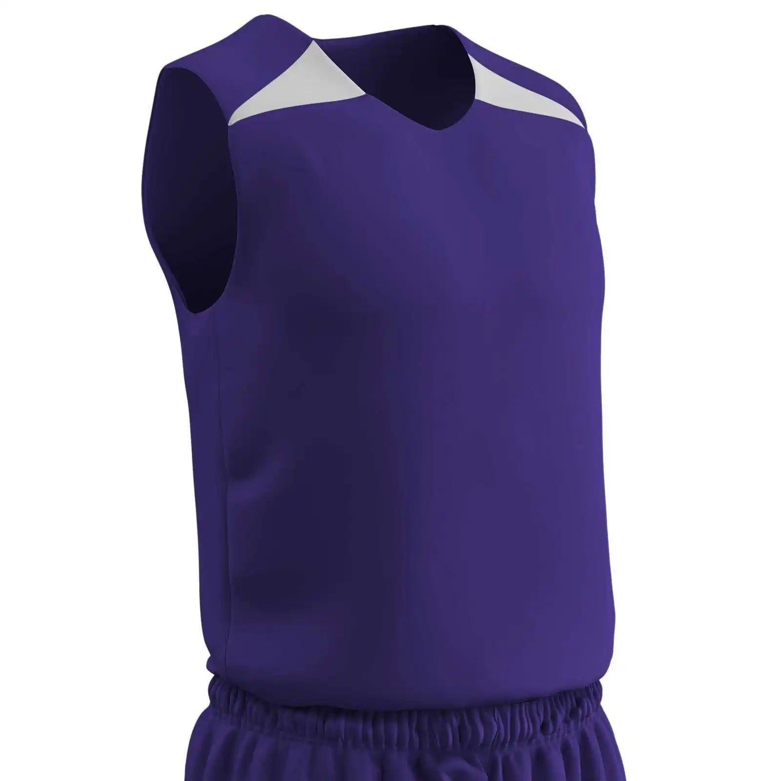 Champro Bbj4 Dri-gear Pro-plus Reversible Basketball Jersey Men’s - Purple White
