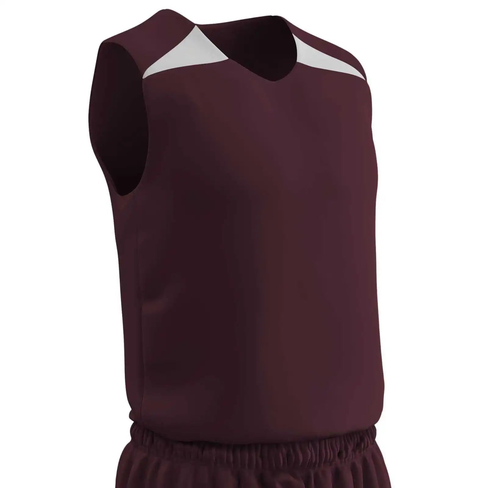Champro Bbj4y Dri-gear Pro-plus Reversible Basketball Jersey Youth - Maroon White