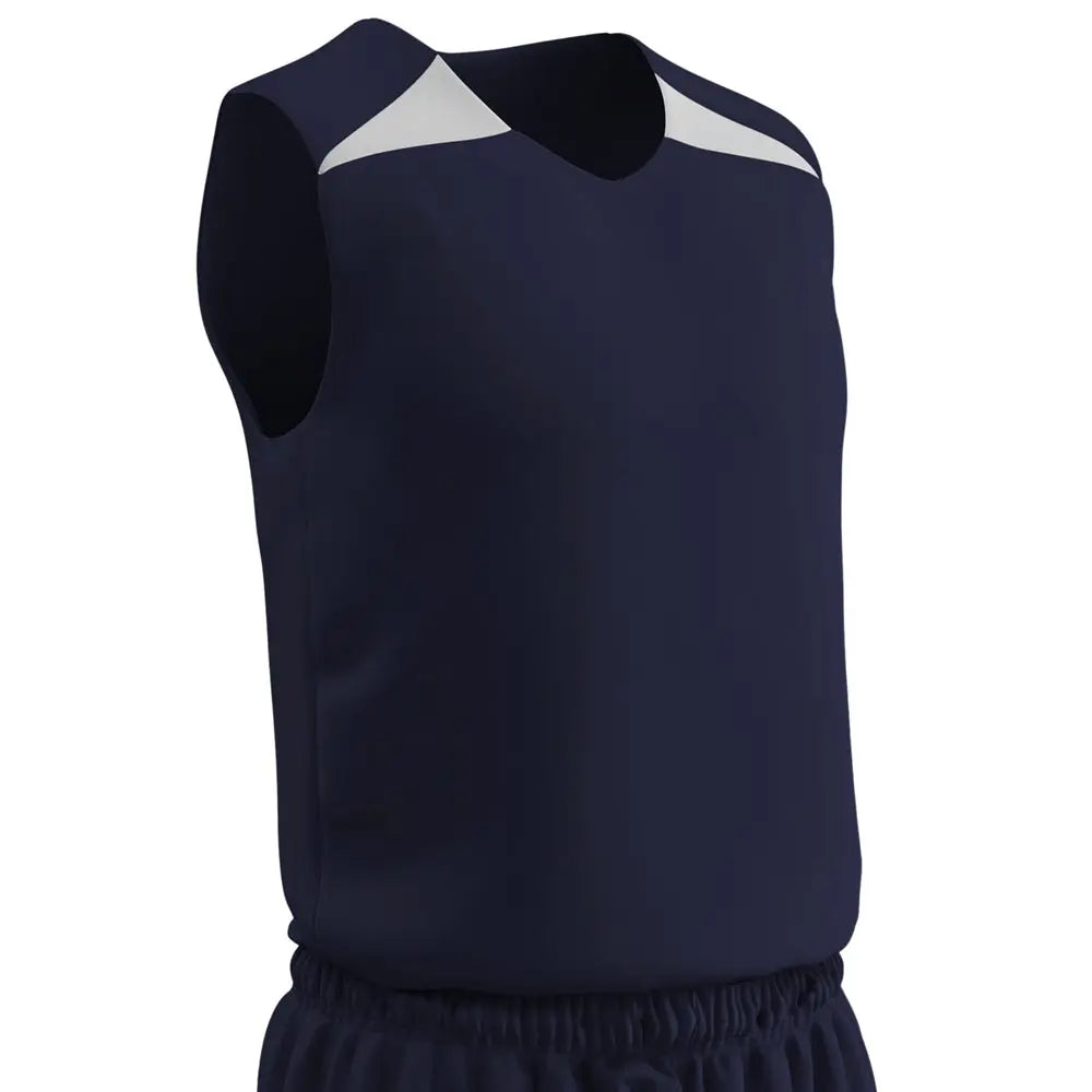 Champro Bbj4y Dri-gear Pro-plus Reversible Basketball Jersey - Youth - Navy White - s