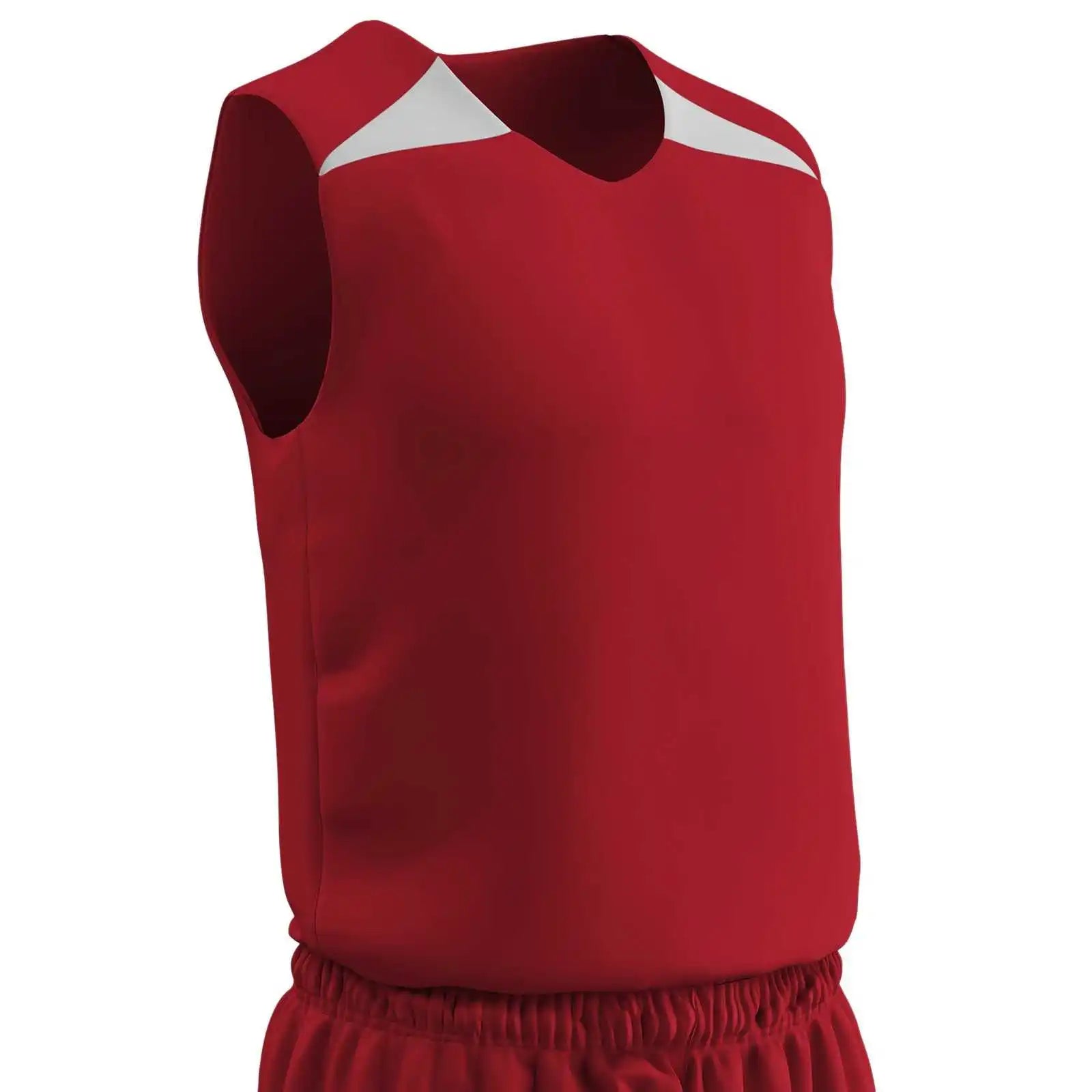 Champro Bbj4y Dri-gear Pro-plus Reversible Basketball Jersey Youth - Scarlet White