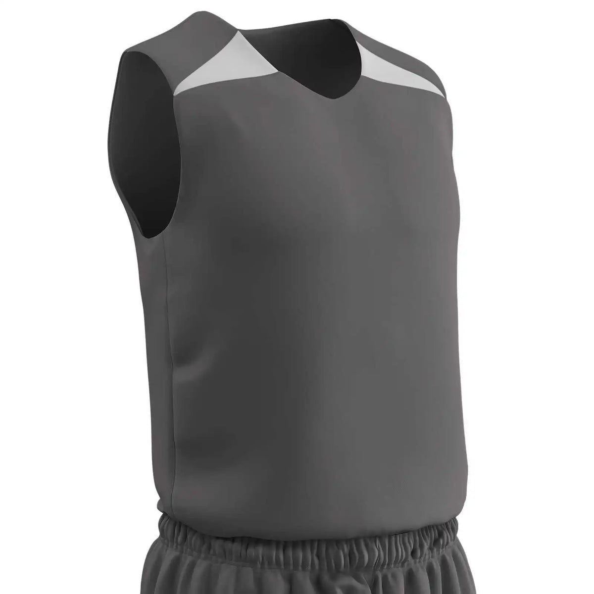 Champro Bbj4y Dri-gear Pro-plus Reversible Basketball Jersey Youth - Charcoal White