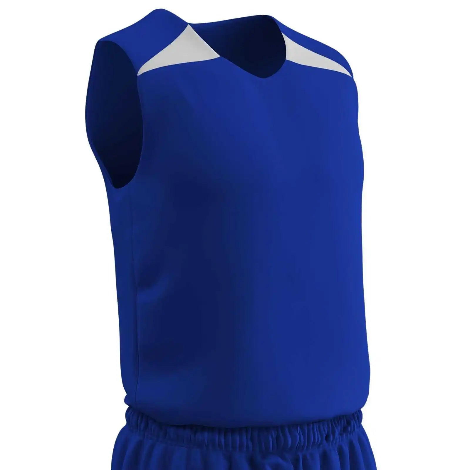 Champro Bbj4y Dri-gear Pro-plus Reversible Basketball Jersey Youth - Royal White