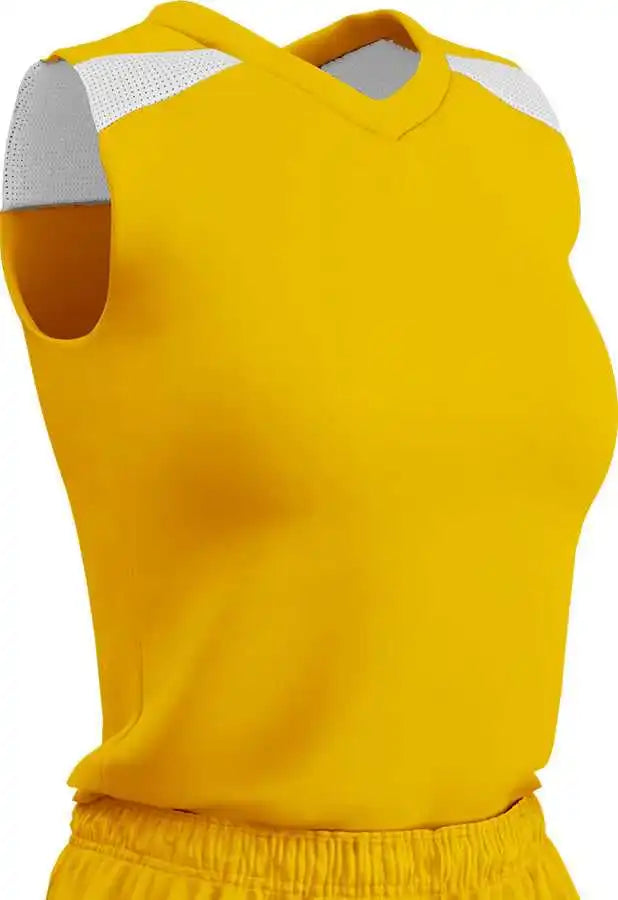 Champro Bbj61w Free Toss Women’s Basketball Jersey - Gold White
