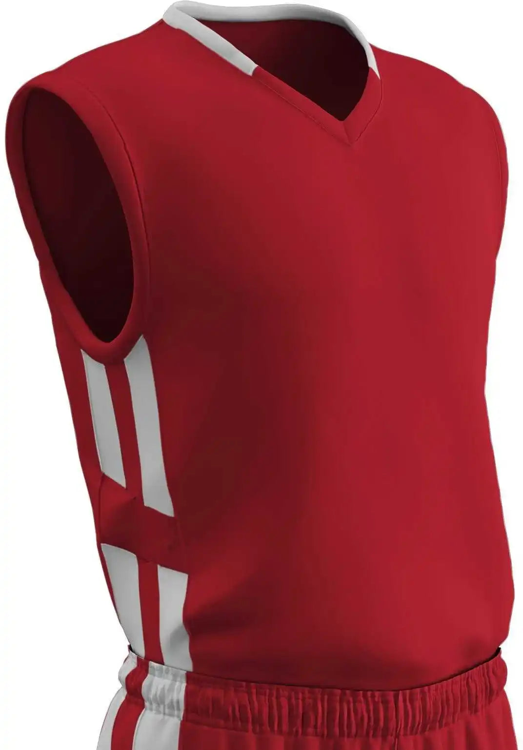 Champro Bbj9 Muscle Dri-gear Basketball Jersey Adult & Youth - Scarlet White