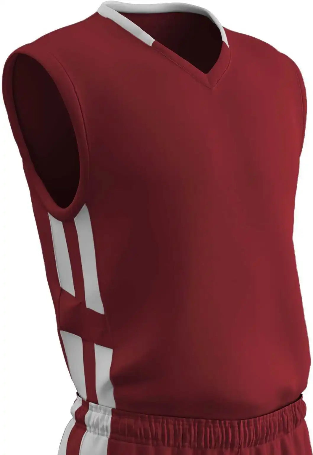 Champro Bbj9 Muscle Dri-gear Basketball Jersey Adult &amp; Youth - Cardinal White