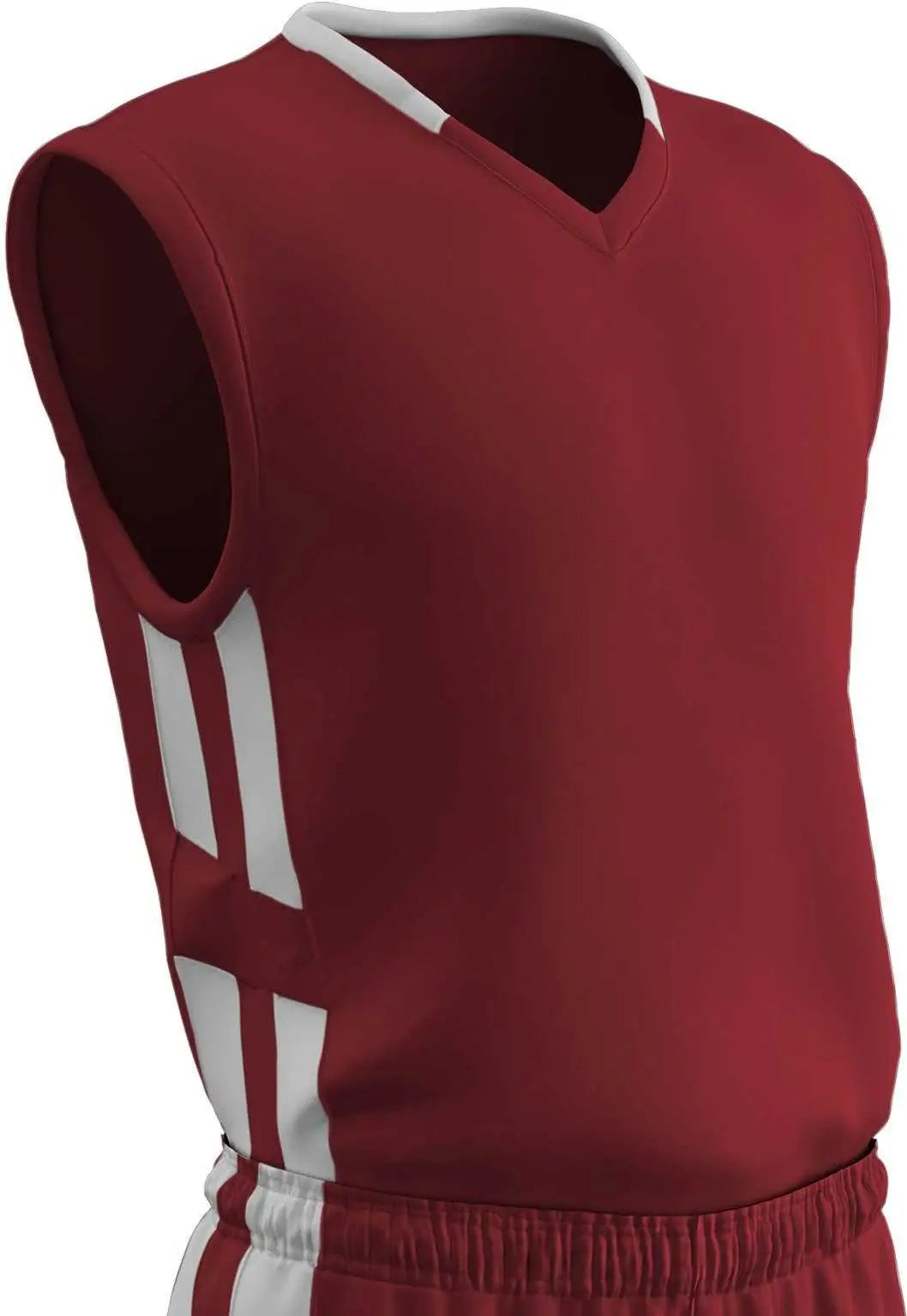 Champro Bbj9 Muscle Dri-gear Basketball Jersey Adult & Youth - Cardinal White