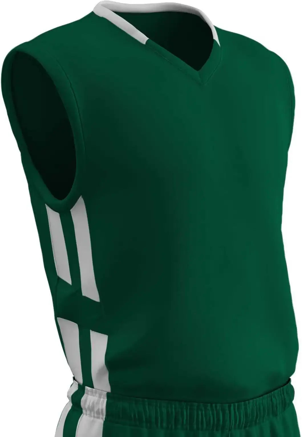 Champro Bbj9 Muscle Dri-gear Basketball Jersey Adult & Youth - Forest White