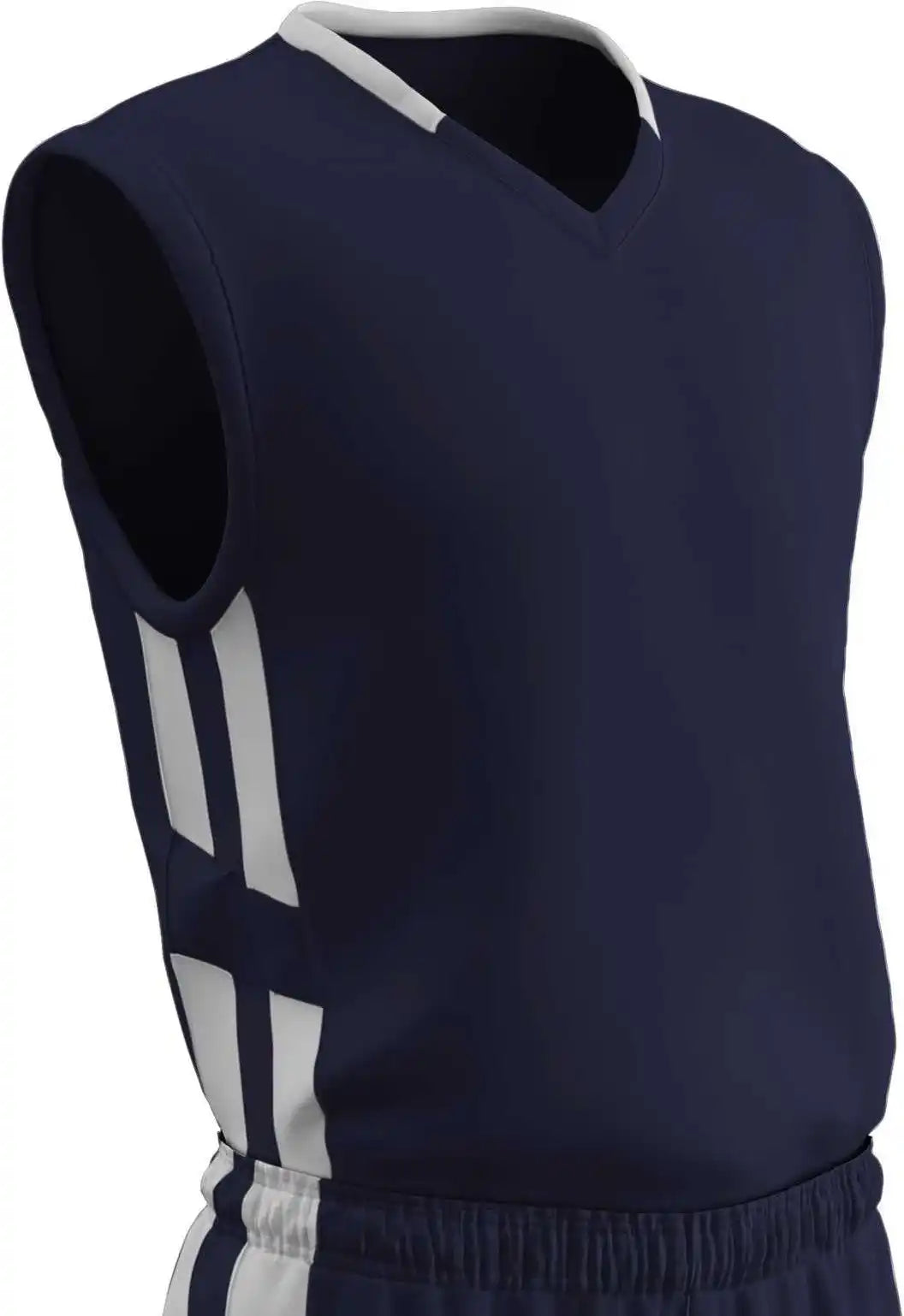 Champro Bbj9 Muscle Dri-gear Basketball Jersey Adult &amp; Youth - Navy White