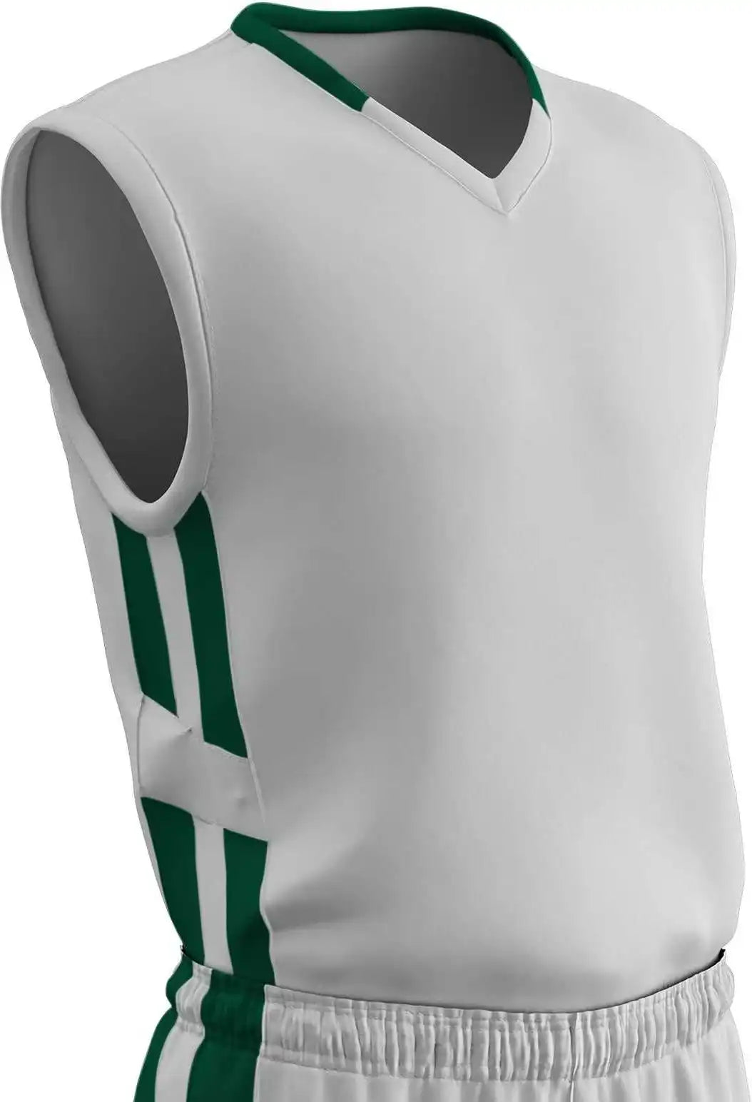 Champro Bbj9 Muscle Dri-gear Basketball Jersey Adult & Youth - White Forest