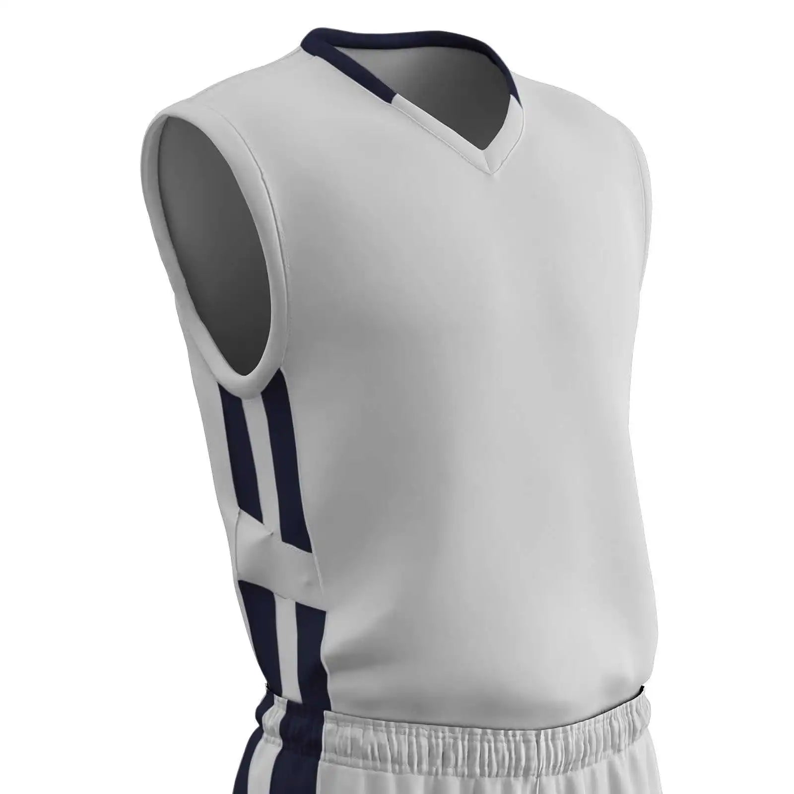 Champro Bbj9 Muscle Dri-gear Basketball Jersey Adult & Youth - White Navy
