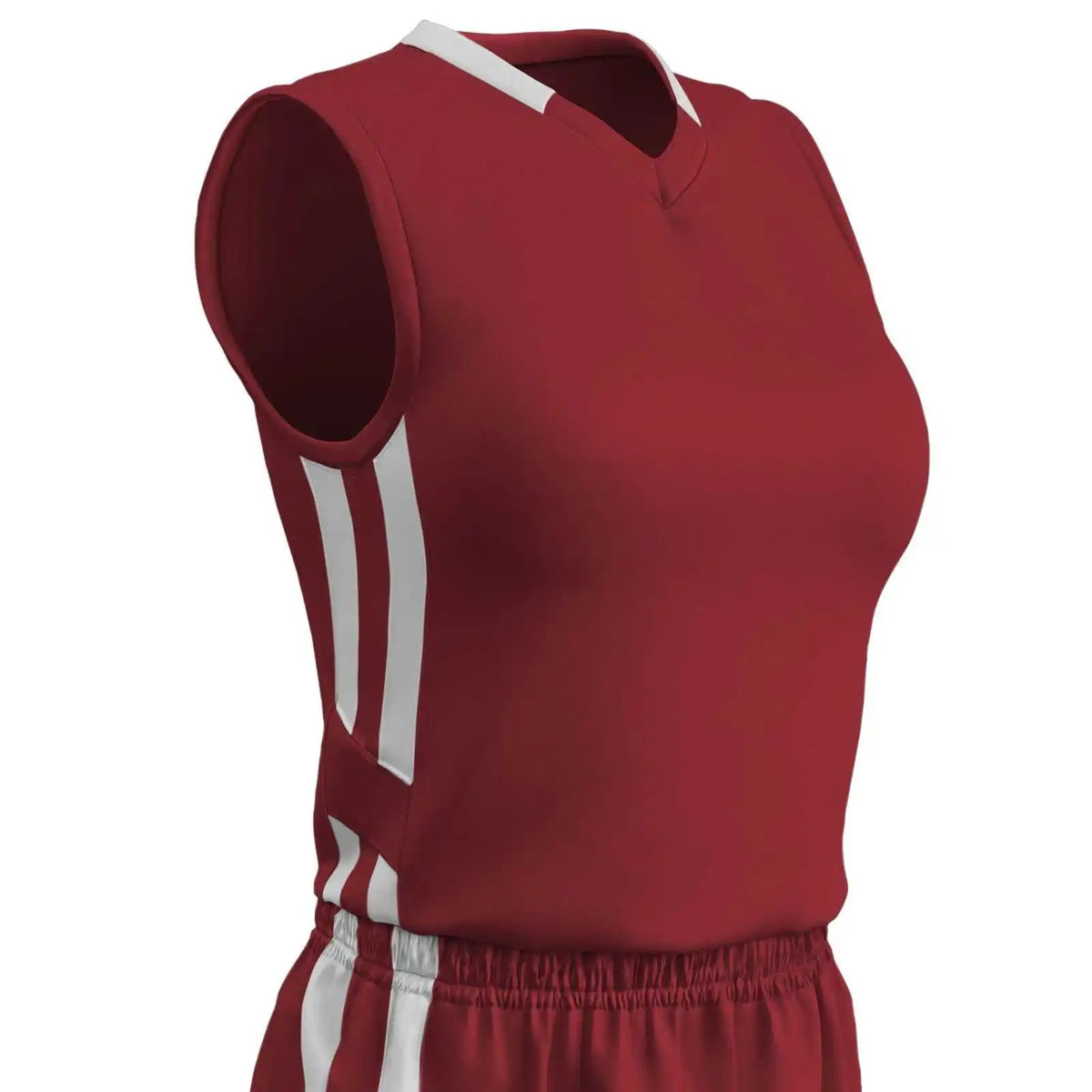 Champro Bbj9w Muscle Dri-gear Basketball Jersey Women’s - Cardinal White