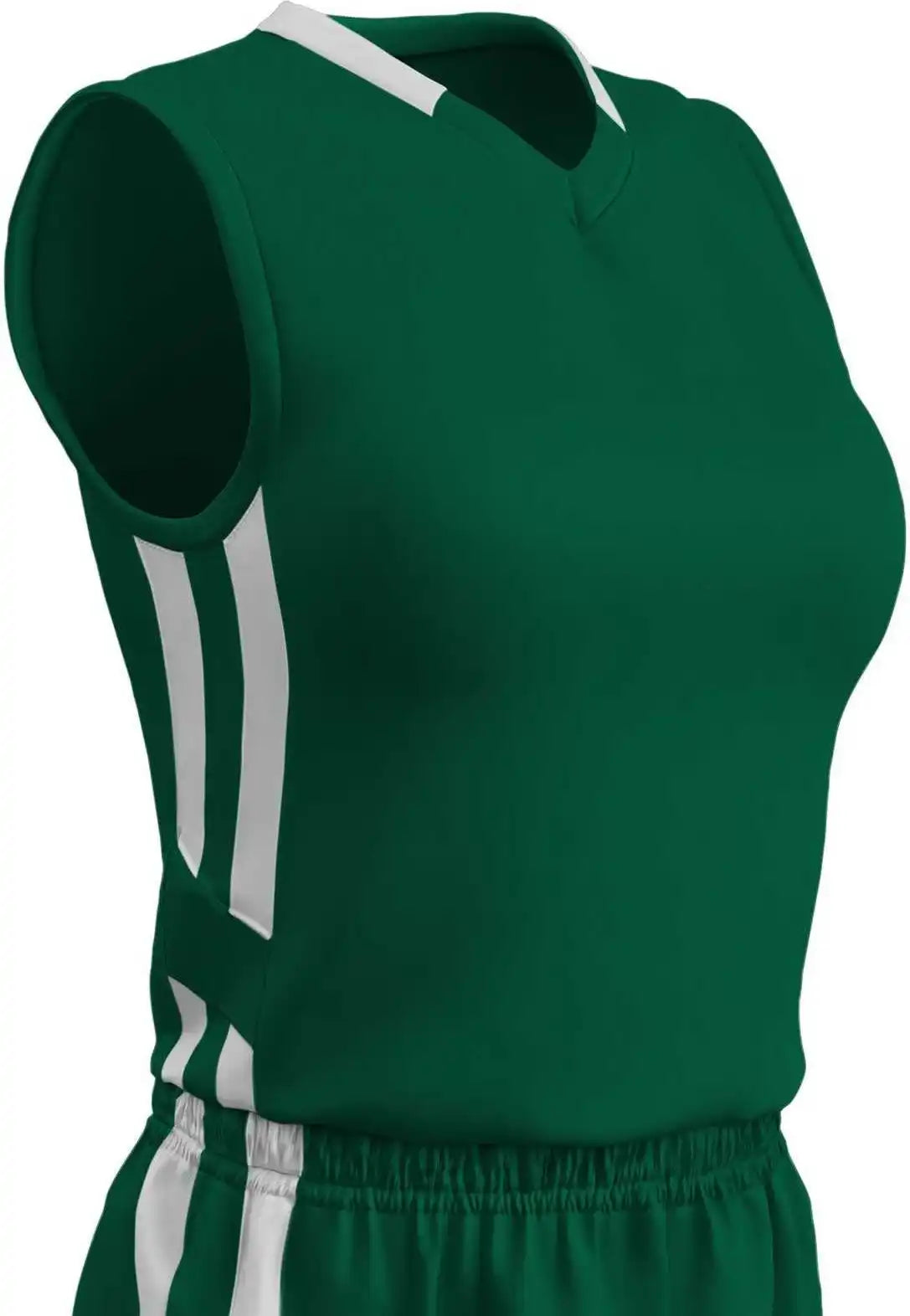 Champro Bbj9w Muscle Dri-gear Basketball Jersey Women’s - Forest White