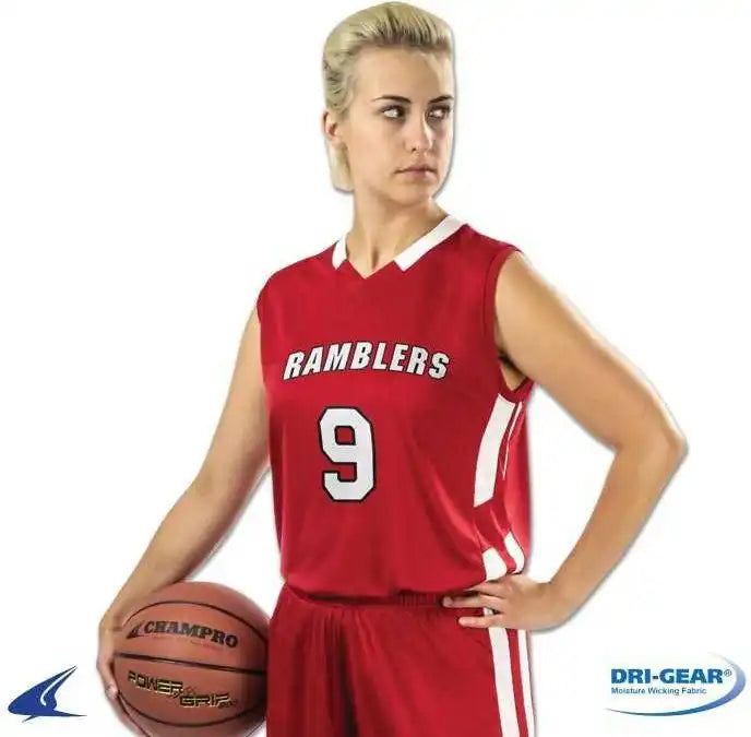 Champro Bbj9w Muscle Dri-gear Basketball Jersey Women’s - Forest White