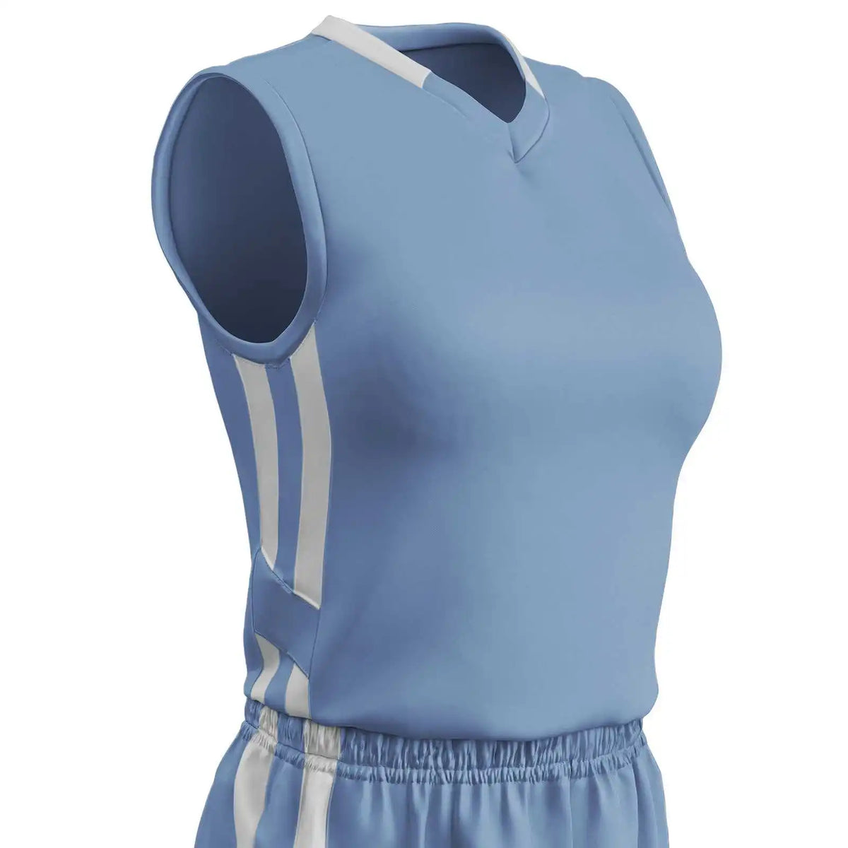 Champro Bbj9w Muscle Dri-gear Basketball Jersey Women’s - Light Blue White