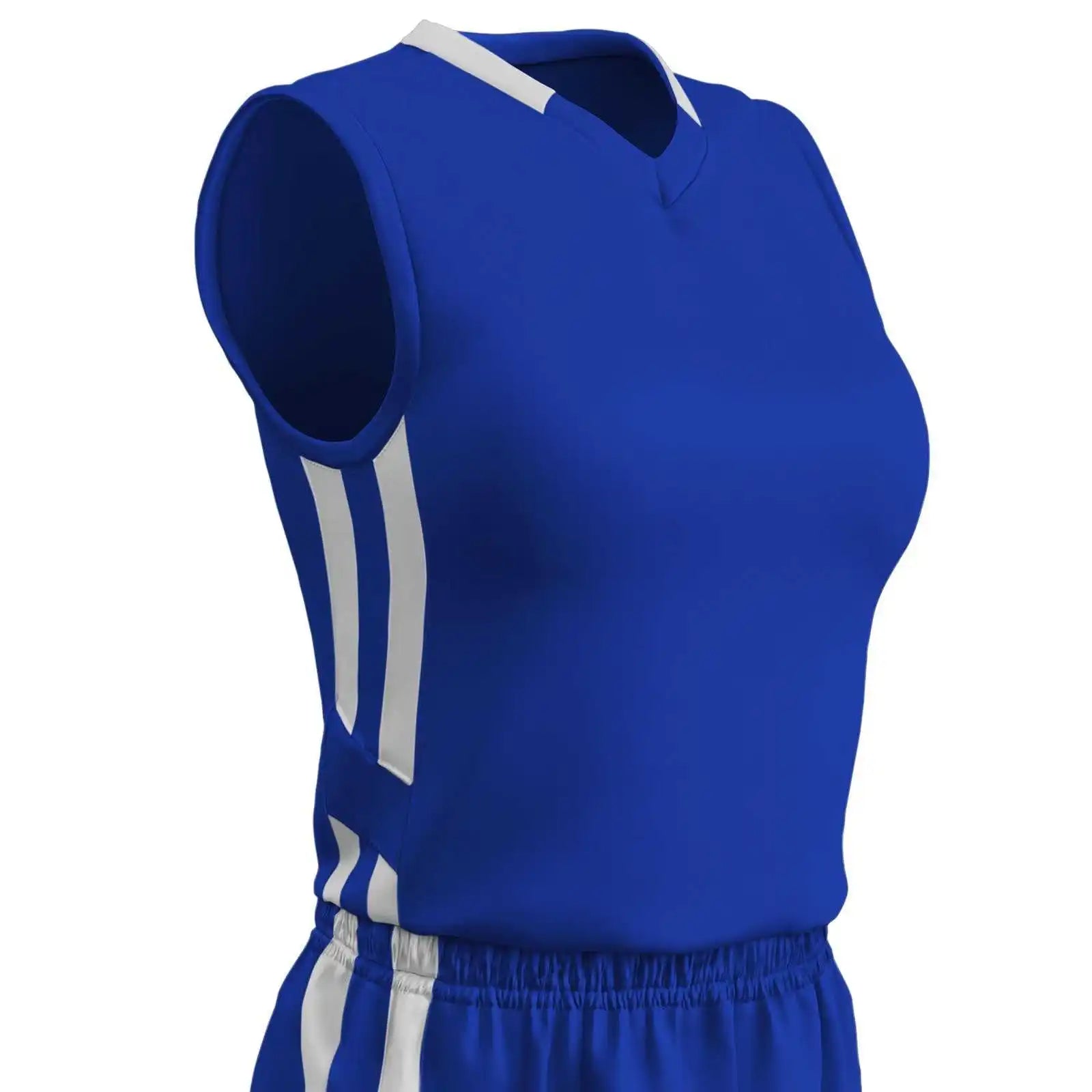 Champro Bbj9w Muscle Dri-gear Basketball Jersey Women’s - Royal White