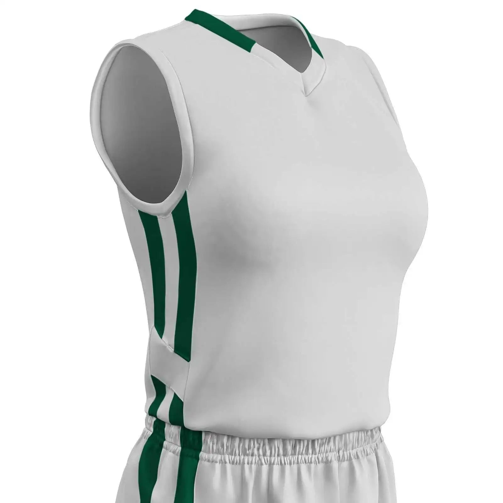 Champro Bbj9w Muscle Dri-gear Basketball Jersey Women’s - White Forest