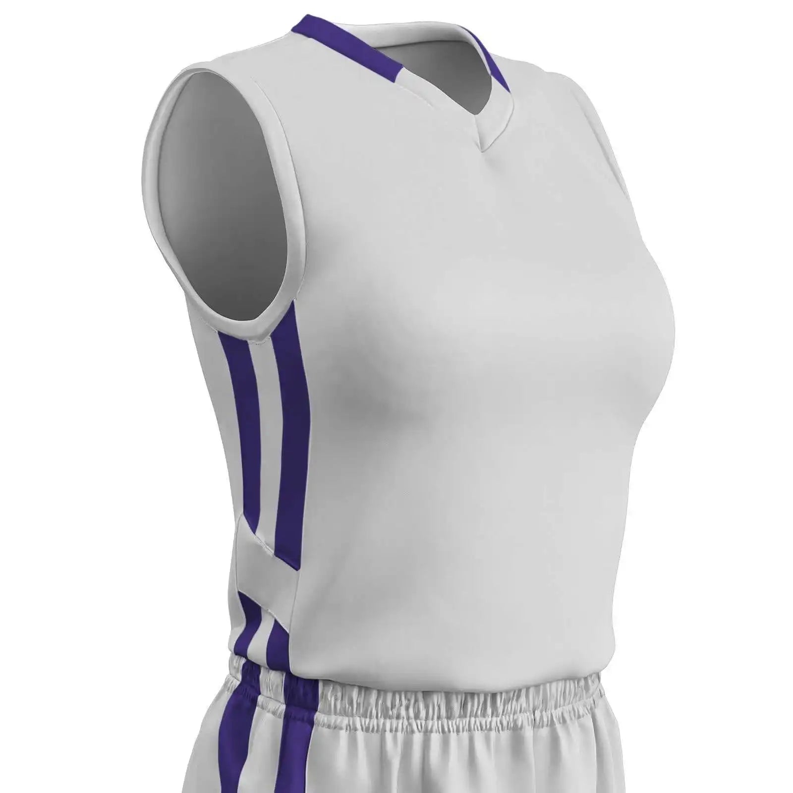 Champro Bbj9w Muscle Dri-gear Basketball Jersey Women’s - White Purple