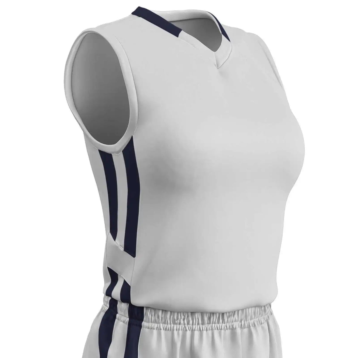 Champro Bbj9w Muscle Dri-gear Basketball Jersey Women’s - White Navy