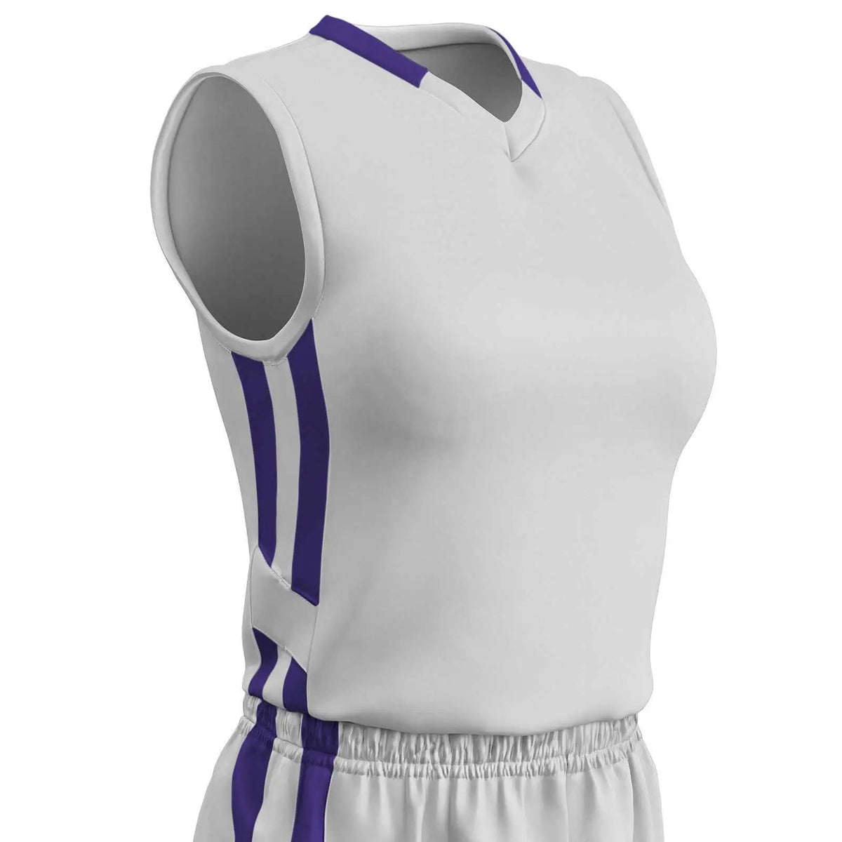 Champro Bbj9w Muscle Dri-gear Basketball Jersey Women’s - White Purple