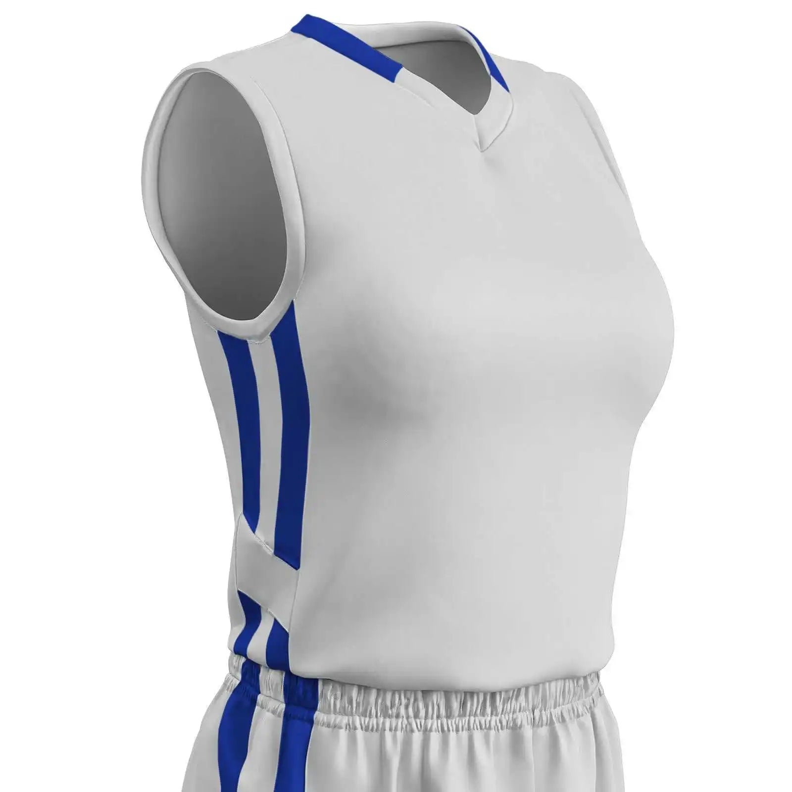 Champro Bbj9w Muscle Dri-gear Basketball Jersey Women’s - White Royal