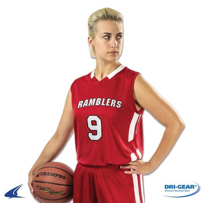 Champro Bbj9w Muscle Dri-gear Basketball Jersey Women’s - White Royal