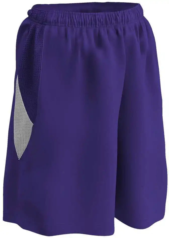 Champro Bbs15 Post Up Female Reversible Basketball Short - Purple White
