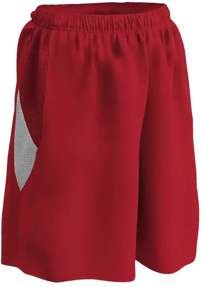 Champro Bbs15 Post Up Female Reversible Basketball Short - Scarlet White
