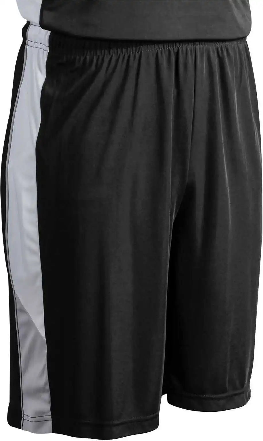 Champro Bbs21 Rebel Basketball Short Black Silver White
