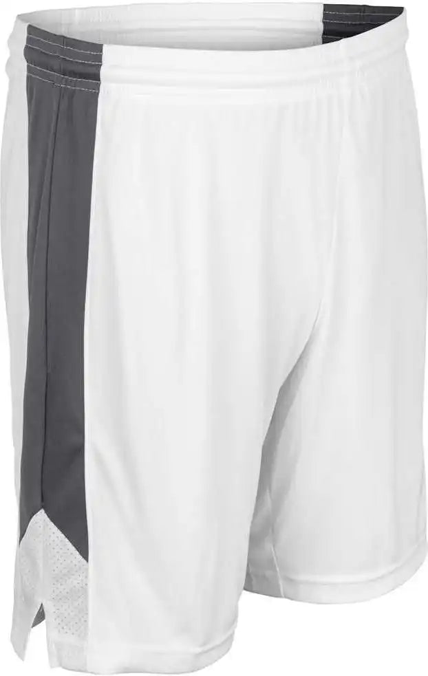 Champro Bbs32 Dagger Men’s and Youth Basketball Short - White Charcoal