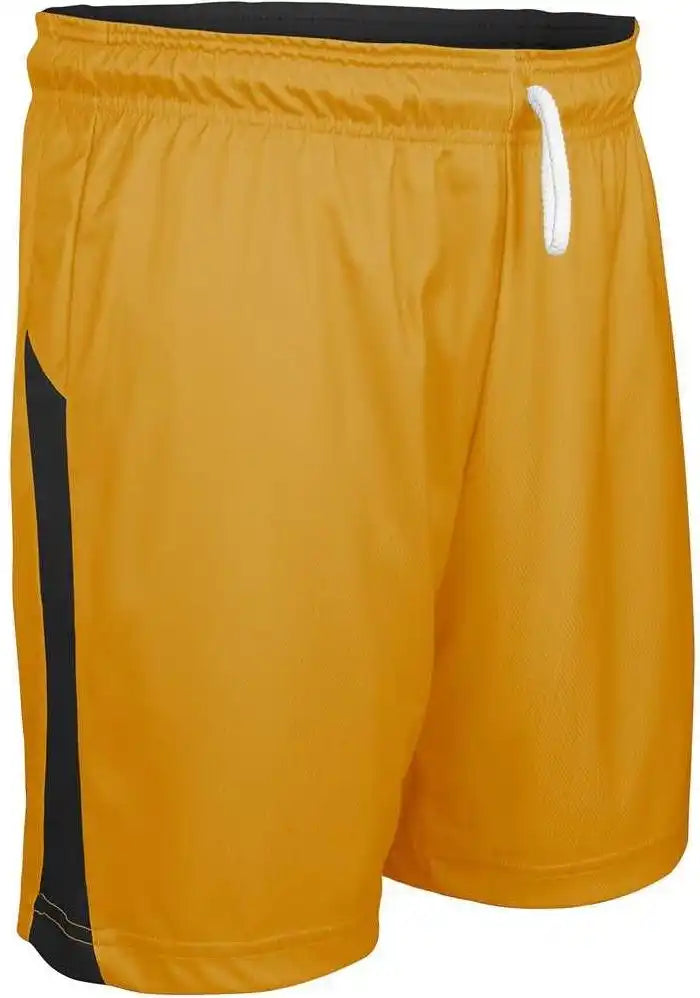 Champro Bbs41 Swish Reversible Men’s and Youth Basketball Short - Gold Black