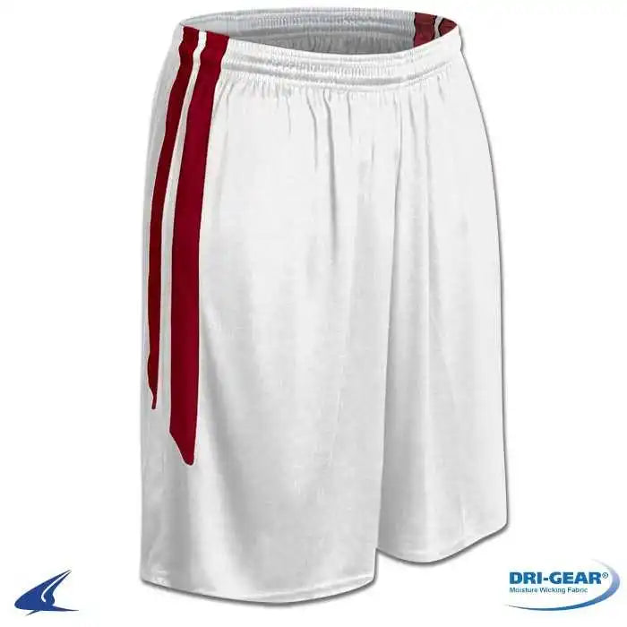Champro Bbs9 Dri-gear Muscle Basketball Short - White Scarlet