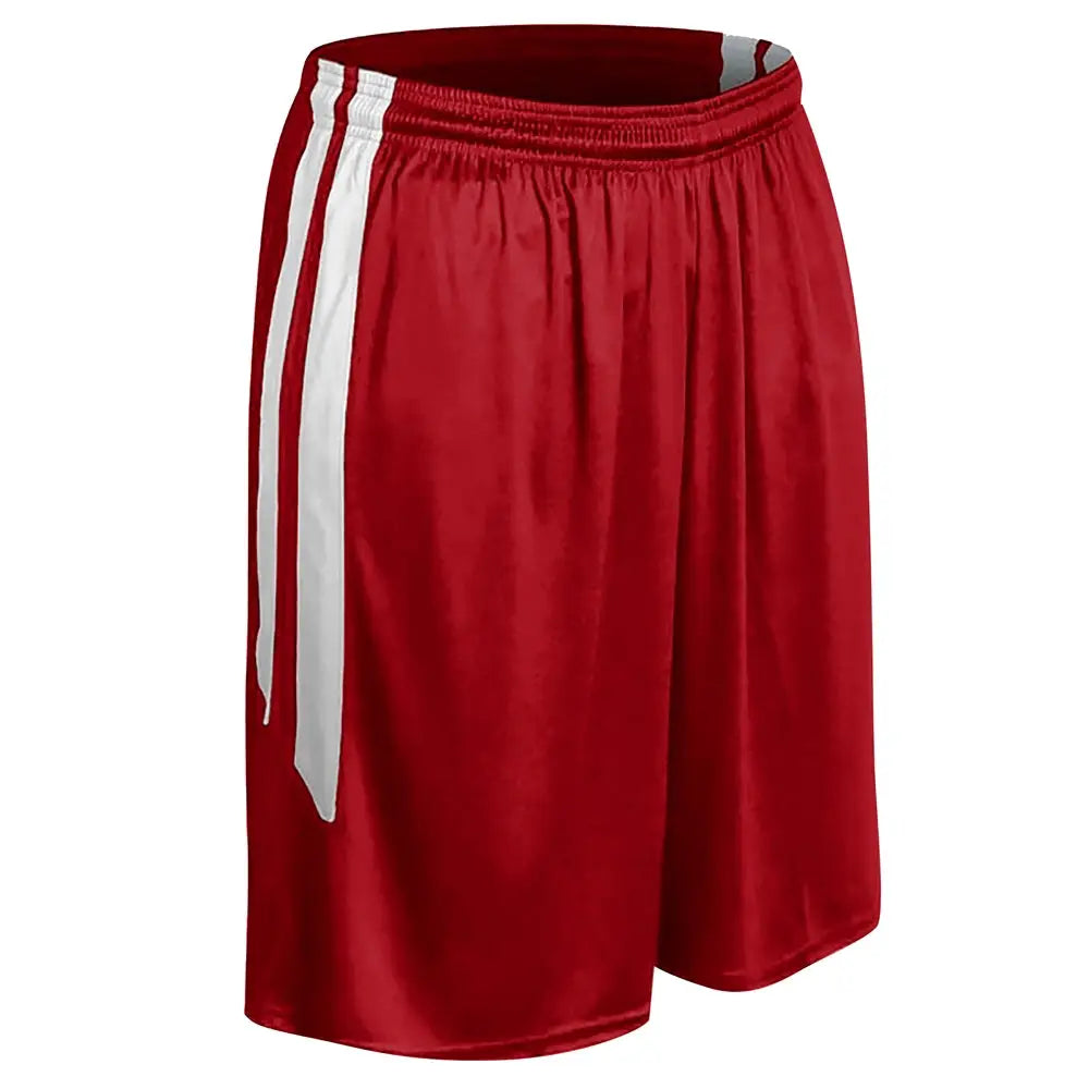 Champro Bbs9 Muscle Basketball Short - Scarlet White - Adult s