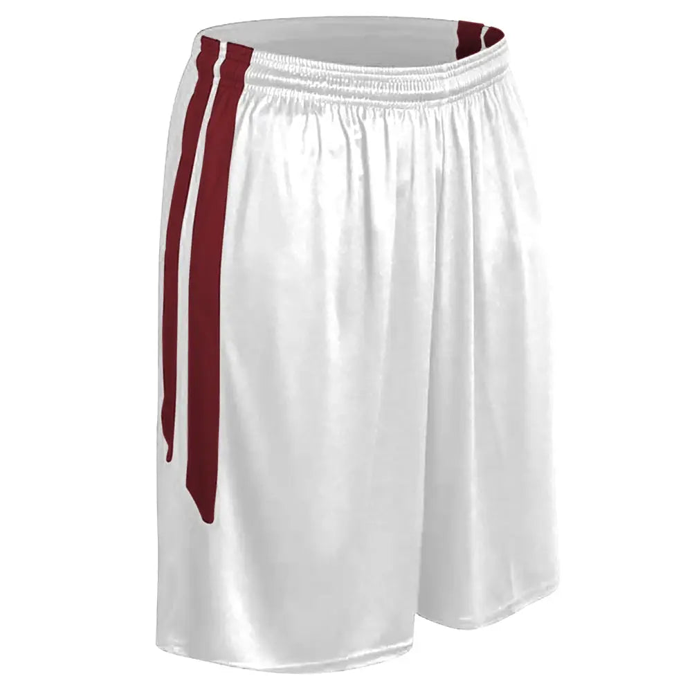 Champro Bbs9 Muscle Basketball Short - White Cardinal - Adult s