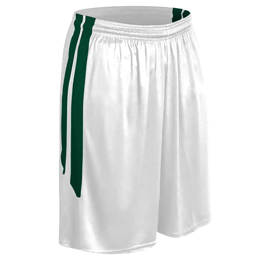 Champro Bbs9 Muscle Basketball Short - White Forest Green