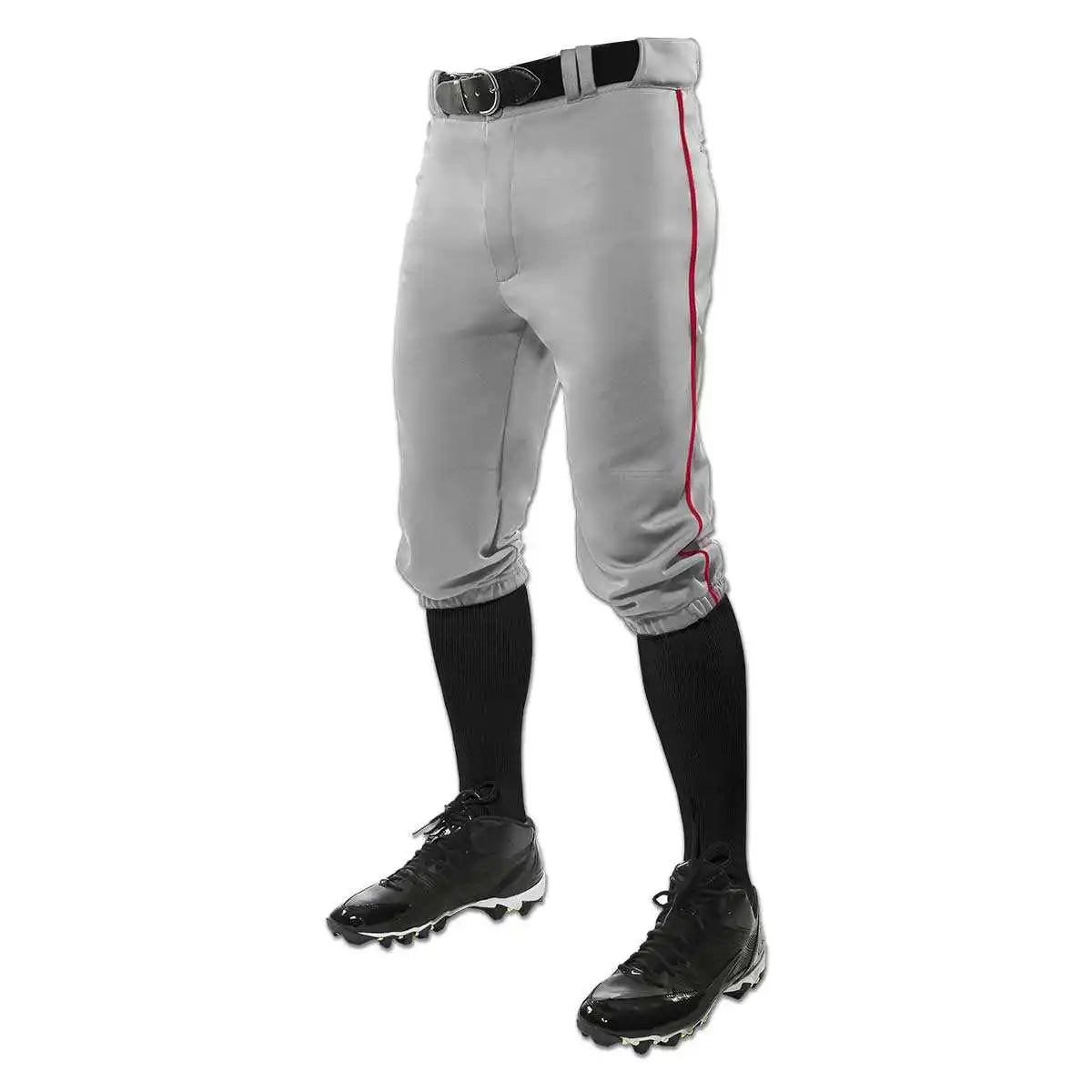 Champro Bp101 Triple Crown Knicker Pants with Pipe Gray Scarlet