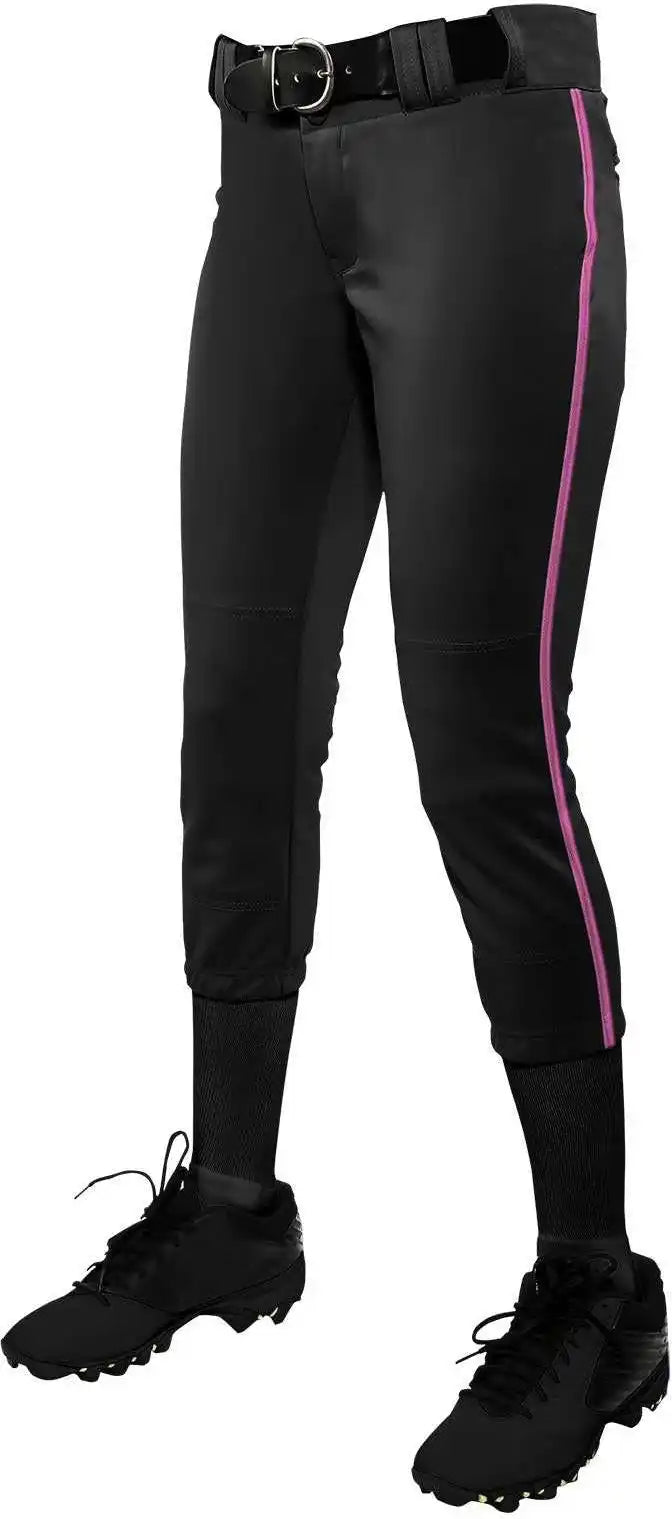 Champro Bp11p Tournament with Pipe Softball Pant - Black Pink