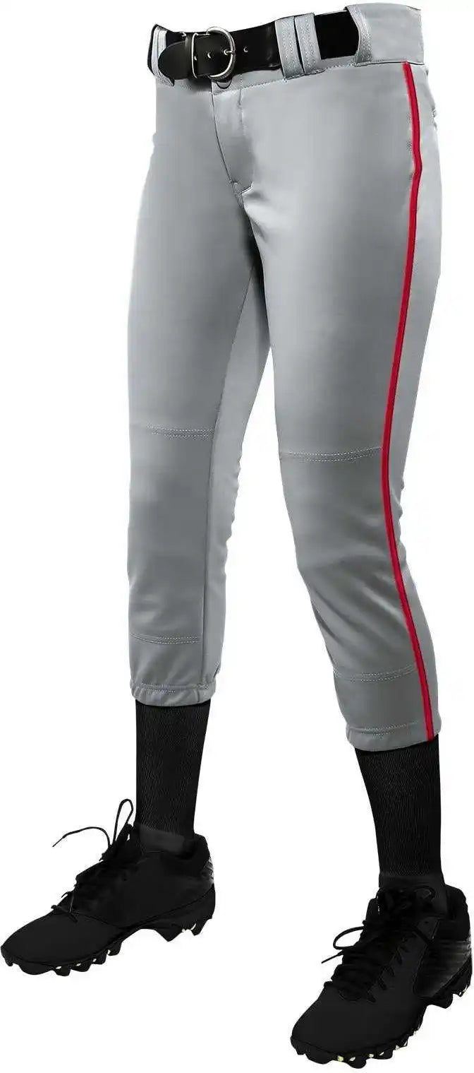 Champro Bp11p Tournament with Pipe Softball Pant - Gray Scarlet