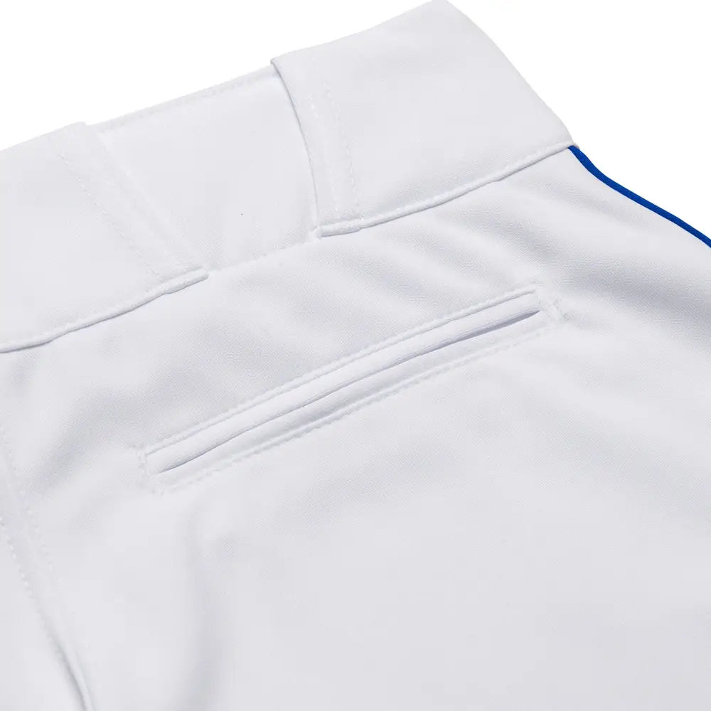 Champro Bp11p Tournament Women’s Traditional Low Rise Pant W/braid - White Royal Pipe