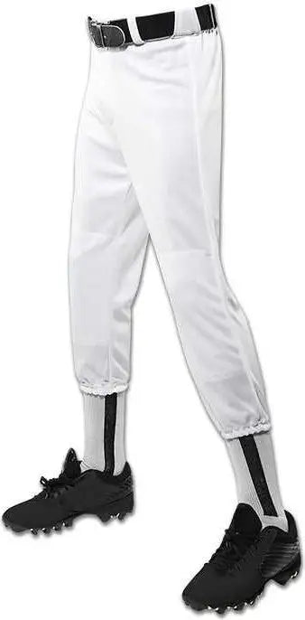 Champro Bp1y Performance Pull-up Baseball Pant with Belt Loops Youth - White